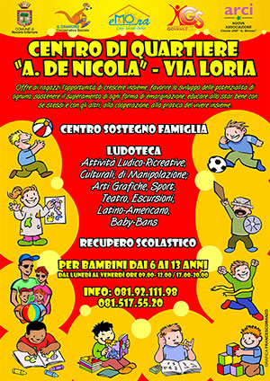 Locandina informativa attività Centro Polifunzionale Minori