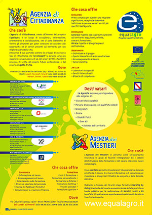 Manifesto informativo su Agenzia di Cittadinanza e Agenzia dei Mestieri