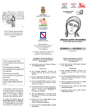 Brochure Ed. 2006 Giornata della Memoria