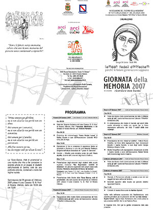 Brochure Ed. 2007 Giornata della Memoria