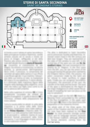 Pannello bilingue sulle Storie di Santa Secondina
