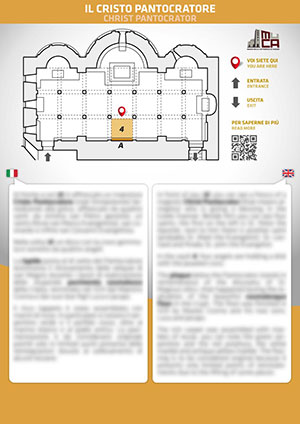 Pannello bilingue sul Cristo Pantocratore