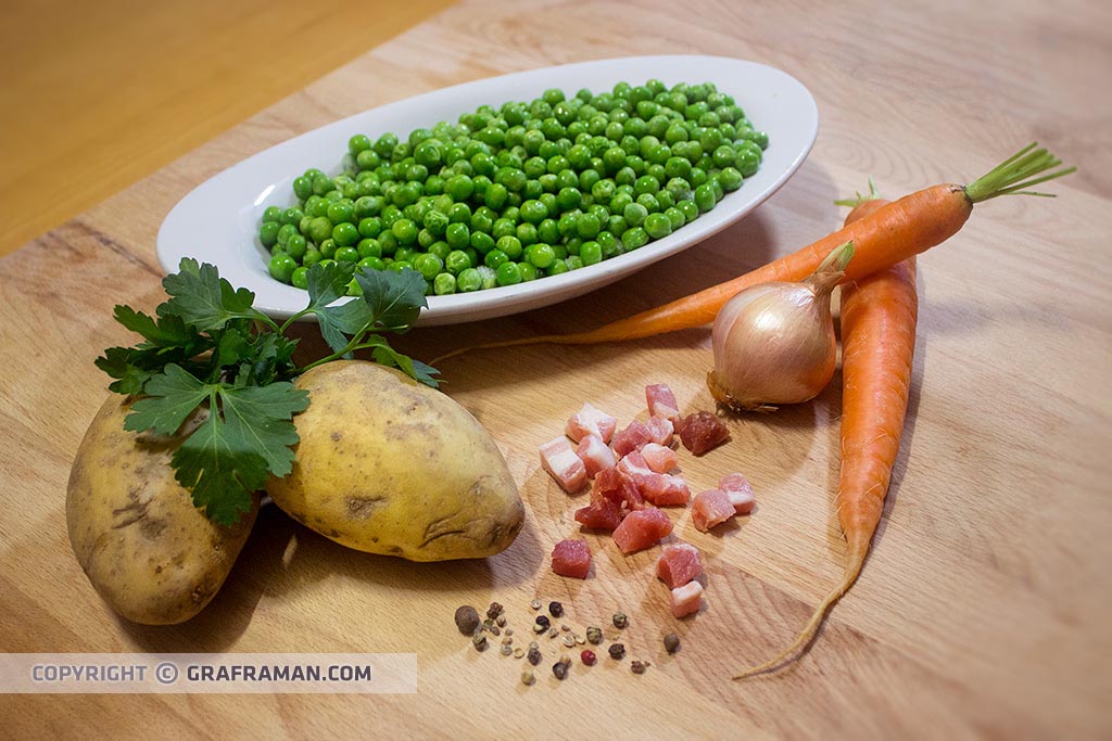 Minestra di piselli e patate