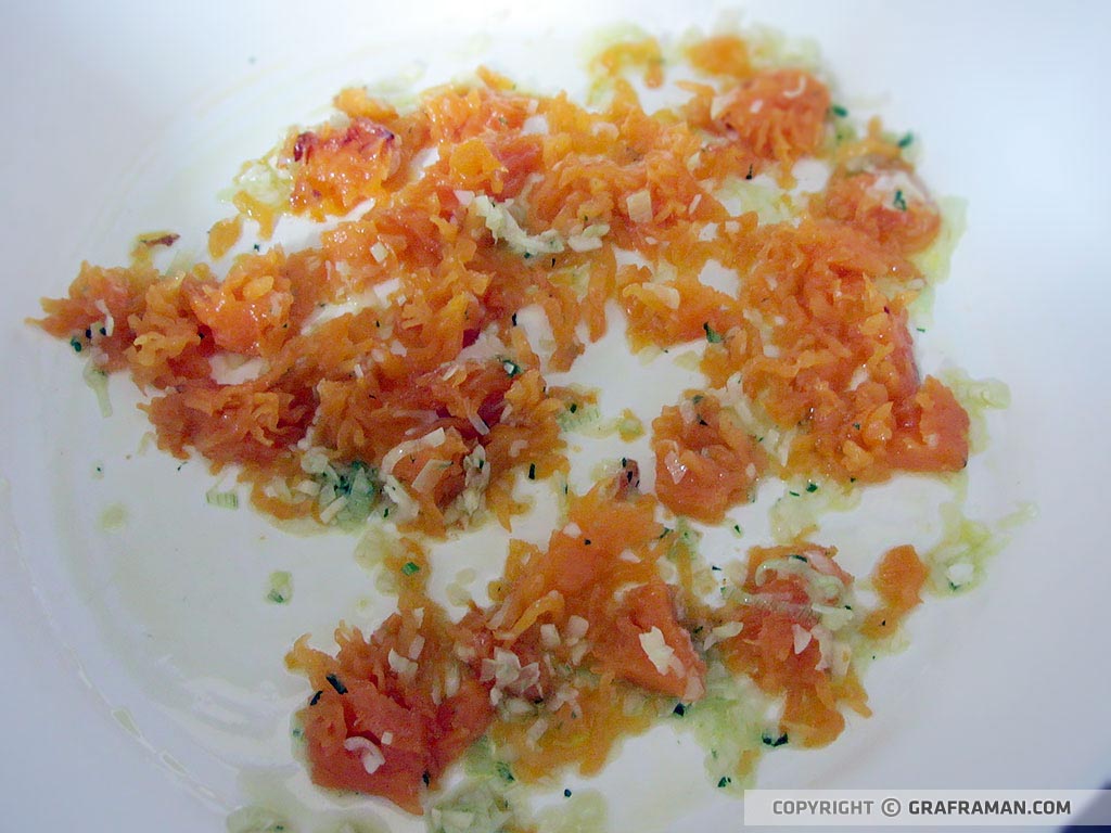 Risotto alla zucca mantecato con gorgonzola e gamberi croccanti