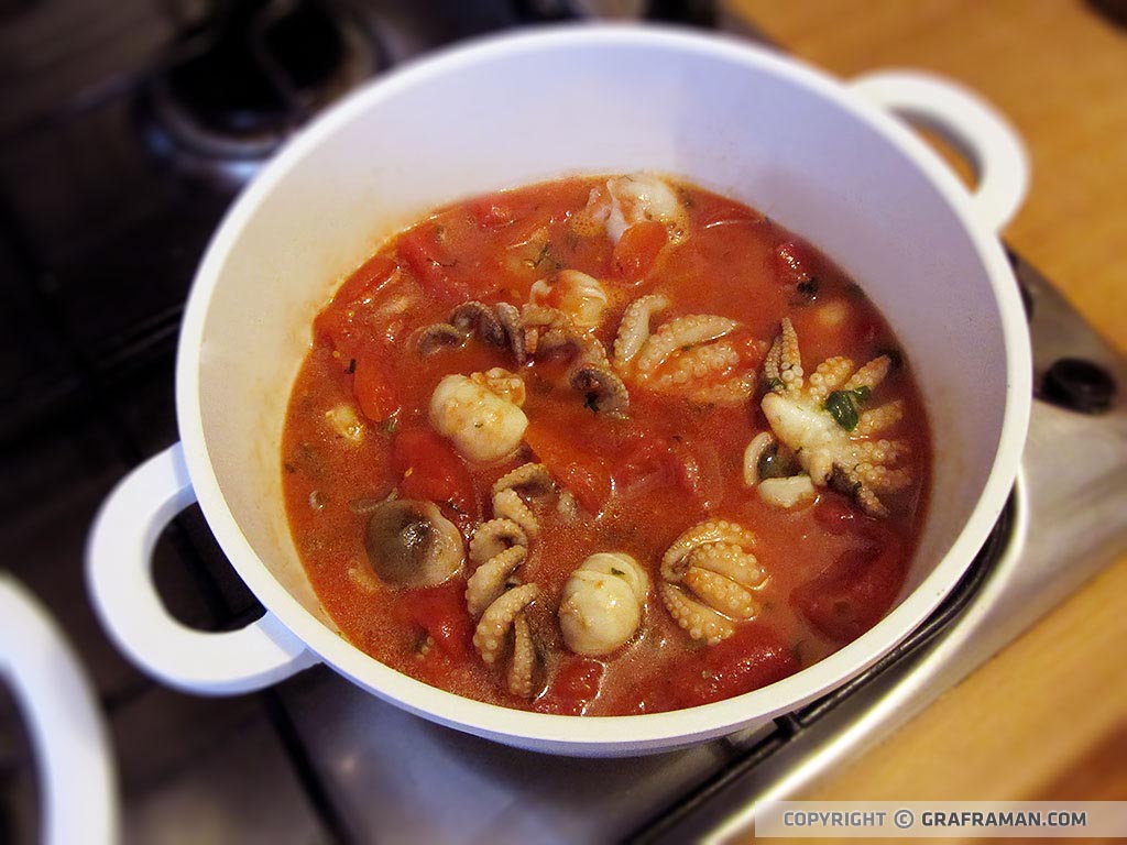 Spaghetti al sugo di ''purpetiell' affugat''