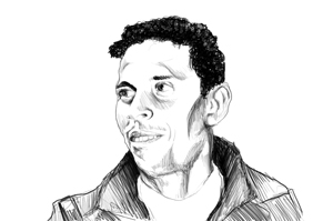 Ritratto di Mohamed Bouazizi reallizato per la copertina del libro Rivoluzioni permanenti