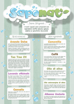 Poster informativo sugli ingredienti utilizzati