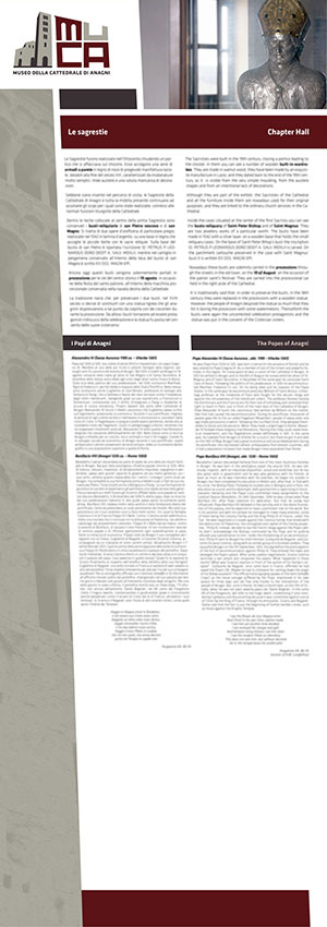 Totem informativo per le Sagrestie