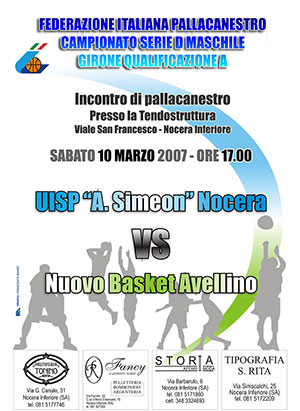 Locandina incontro basket