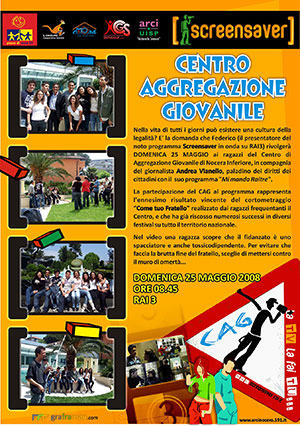 Locandina partecipazione a programma televisivo Screensaver di RAI3
