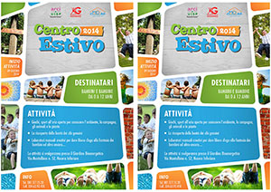 Volantino delle attività estive della Cooperativa Sociale Giovanile