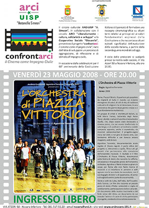 Locandina proiezione film Orchestra di Piazza Vittorio