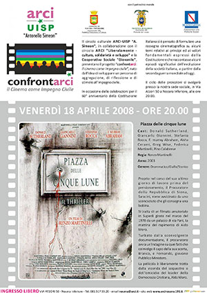 Locandina proiezione film Piazza delle 5 lune
