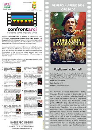 Locandina proiezione film Vogliamo i colonnelli