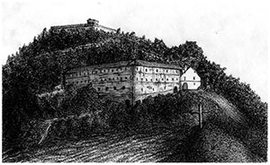 Inchiostro, disegno del Castello Fienga di Nocera Inferiore