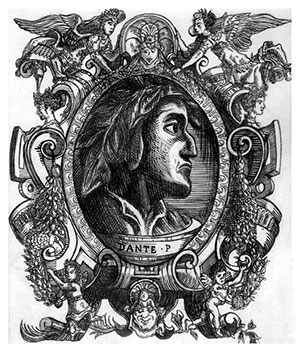 Matita, riproduzione incisione su Dante Alighieri