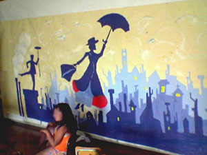 Tempera, scenografia spettacolo su Mary Poppins