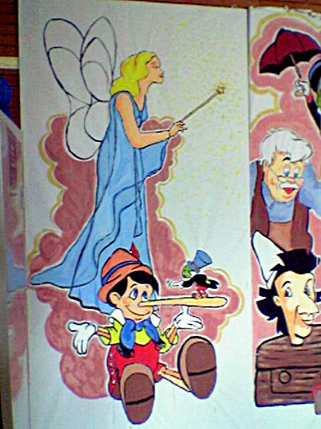 Tempera, scenografia spettacolo su Pinocchio