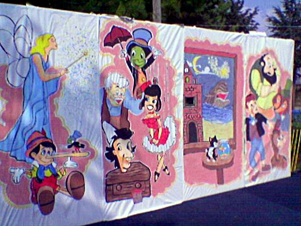 Tempera, scenografia spettacolo su Pinocchio