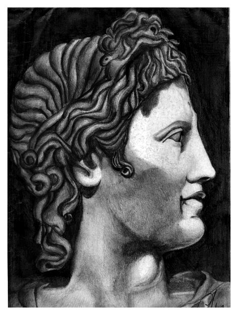 Matita, riproduzione scultura profilo greco