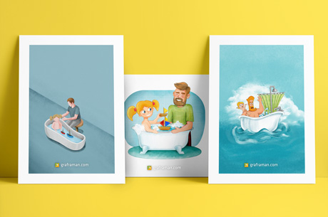 Illustrazioni per libro su accudimento