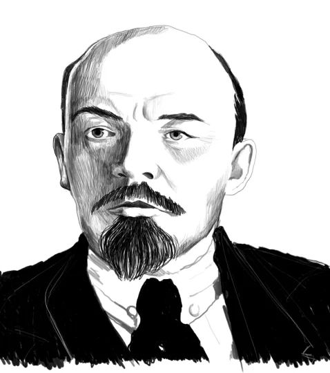 Ritratto di Lenin realizzato per la copertina del libro Rivoluzioni permanenti
