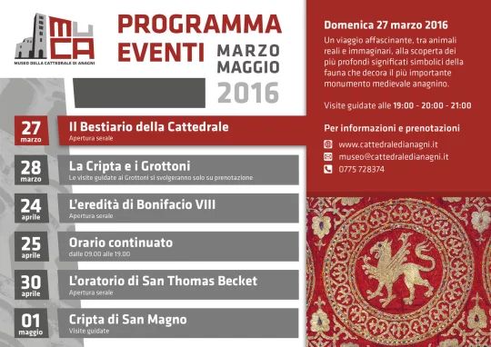 Locandina eventi primavera 2016
