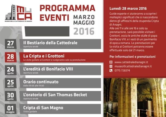 Locandina eventi primavera 2016
