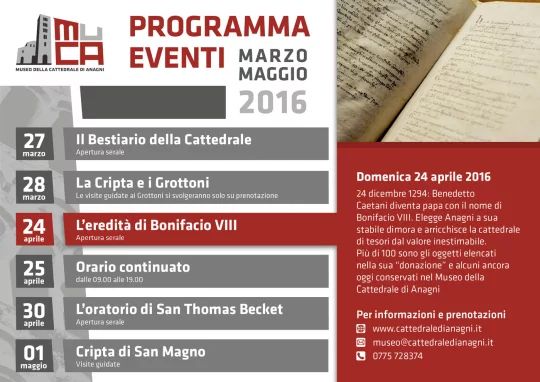 Locandina eventi primavera 2016
