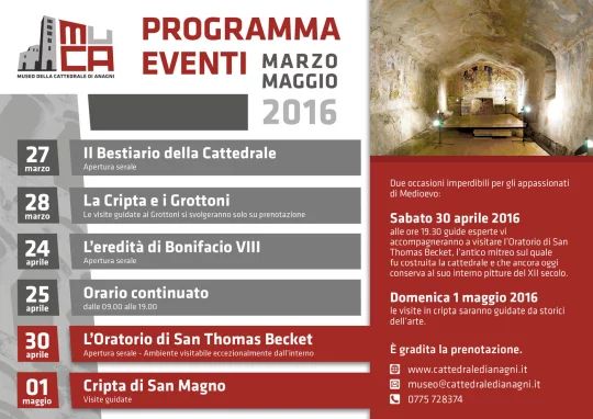 Locandina eventi primavera 2016