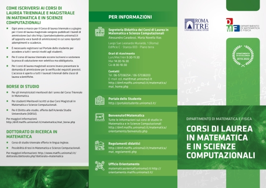 Fronte della brochure
