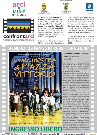 Locandina proiezione film Orchestra di Piazza Vittorio
