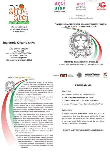 Brochure evento della II Edizione del progetto Confrontarci
