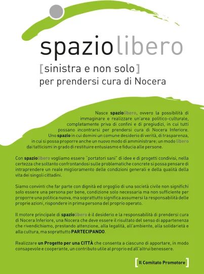 Locandina programma Spazio Libero Nocera
