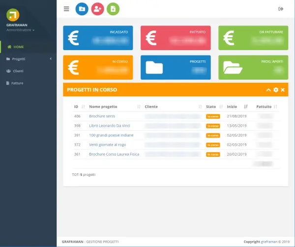 Schermata dell'applicativo