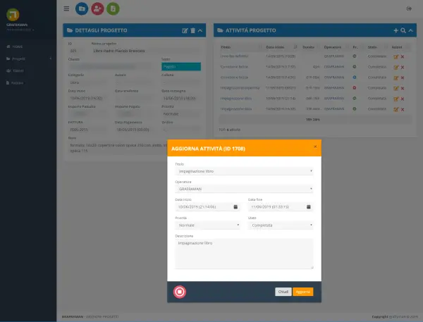 Schermata dell'applicativo