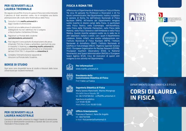 Fronte della brochure
