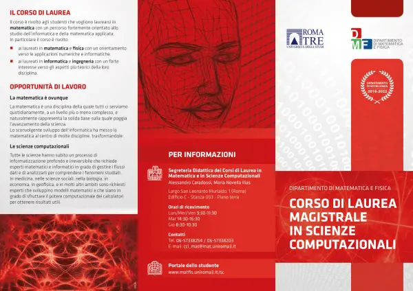 Fronte della brochure