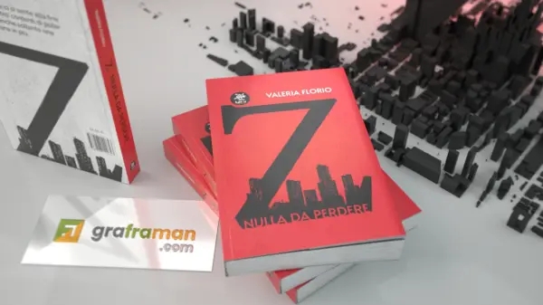 Copertina del libro "Z. Nulla da Perdere" di Valeria Florio, con la lettera Z che si trasforma nello skyline della città distopica di Zeta - Graframan
