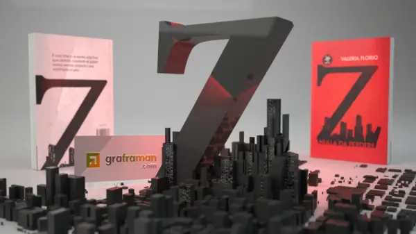 Ricostruzione tridimensionale della Z-grattacielo con bagliore rosso, la stessa illustrazione della copertina del libro "Z. Nulla da Perdere" - Graframan