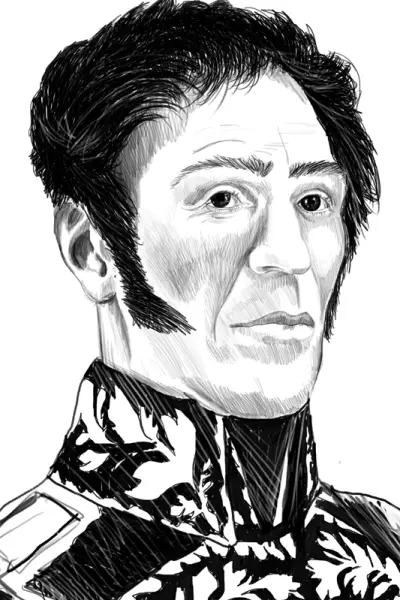 Ritratto di Simon Bolivar realizzato per la copertina del libro Rivoluzioni permanenti