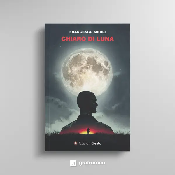 Mockup della copertina frontale di "Chiaro di luna" su sfondo neutro - Graframan