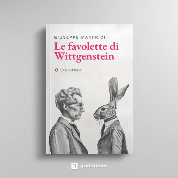 Mockup della copertina frontale de "Le favolette di Wittgenstein" su sfondo neutro - Graframan