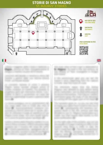 Pannello bilingue sulle storie di San Magno