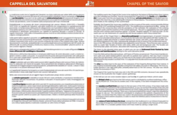 Pannello bilingue sulla Cappella del Salvatore