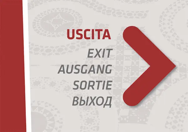Pannello direzionale "Uscita" con freccia verso destra - Graframan
