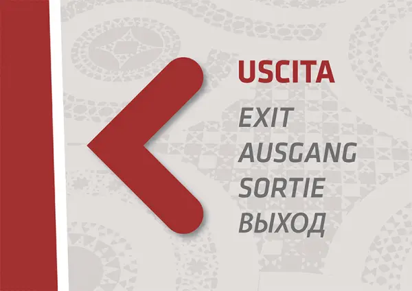 Pannello direzionale "Uscita" con freccia verso sinistra - Graframan