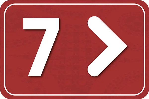 Pannello numerico "7" con freccia verso destra - Graframan